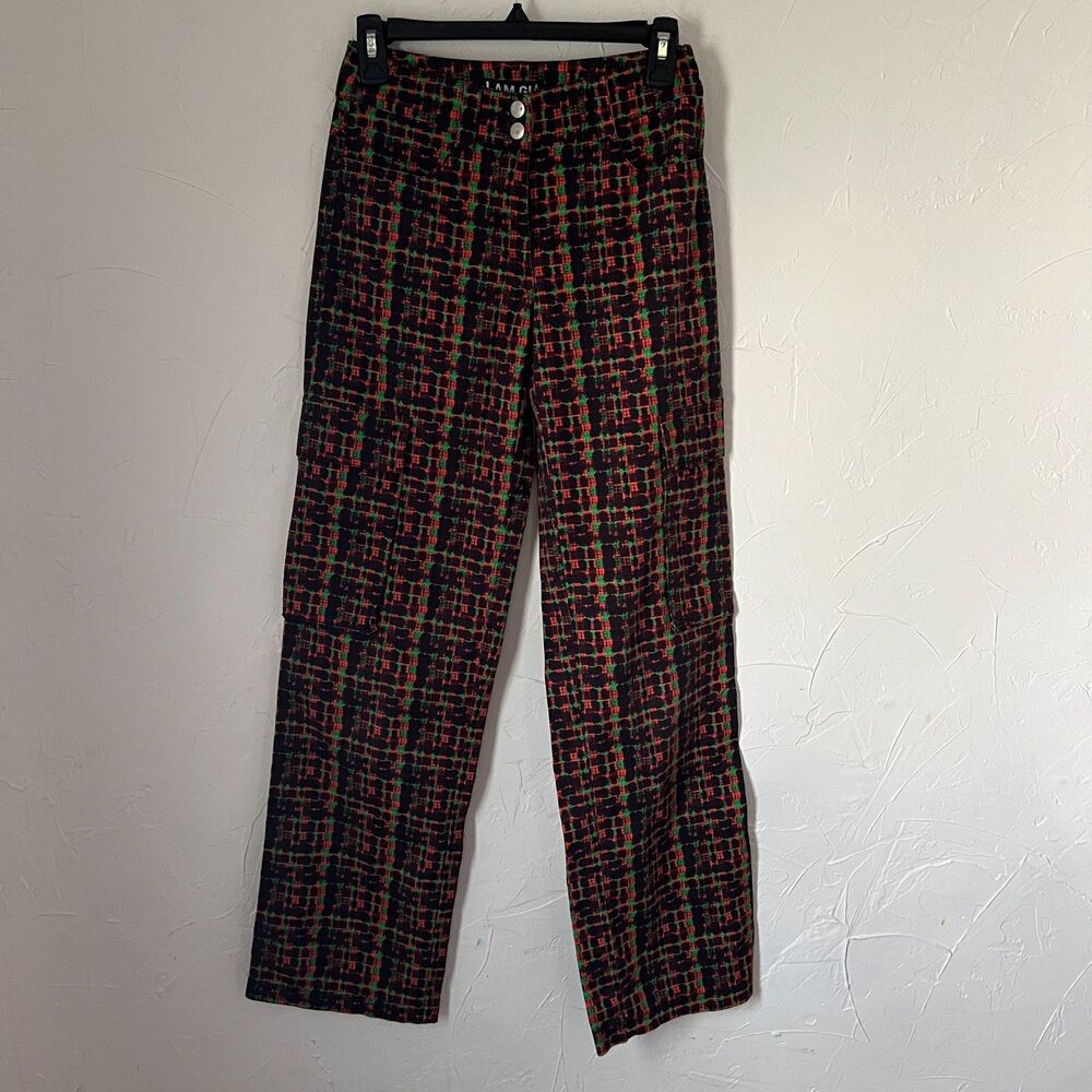 I.AM.GIA Dante Cargo Pants Low Rise y2k Grunge Edgy Streetwear Abstract Size XXS